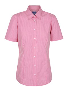 G1637WS Gingham S/S - Crimson