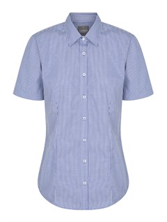 G1637WS Gingham S/S - Navy