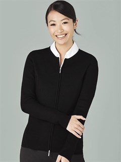 FLC3505 Zip Cardigan - Black